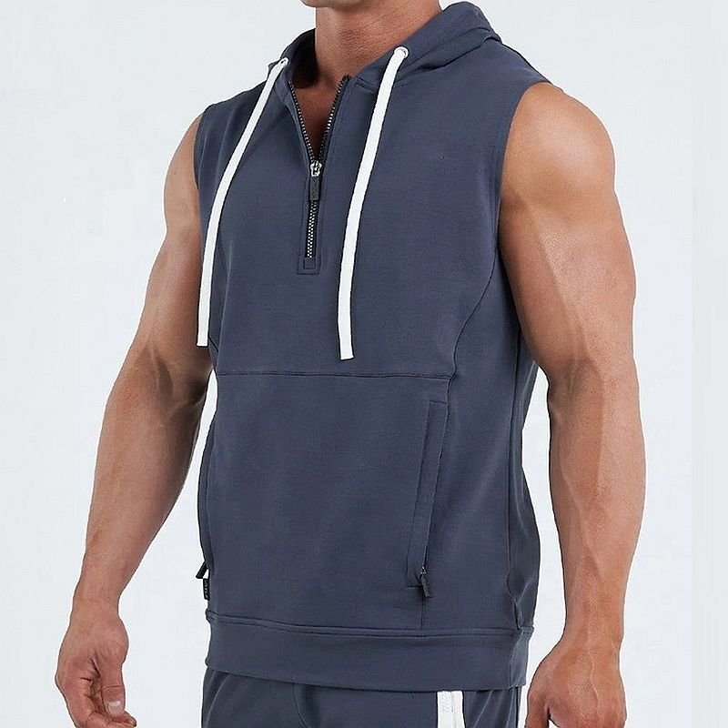 Mens Gym Sleeveless Hoodie